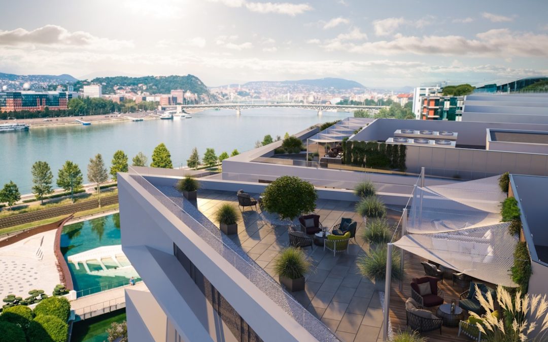 Tenants will have the chance to marvel at the Danube from the Millennium Gardens office building’s roof-top terraces